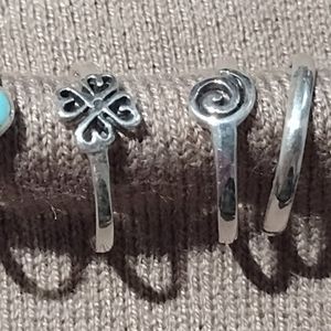 STERLING SILVER TOE RINGS, BUY 4 GET 1 FREE.